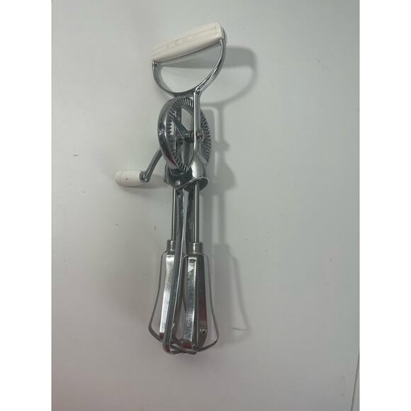 Vtg  Egg Beater Hand Held Crank Mixer Stainless Steal Cream Handle - Picture 2 of 5